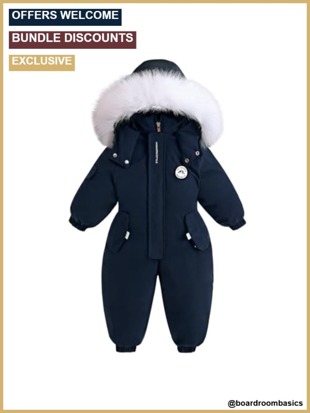 Toddler Snowsuit Polyester Winter Fleece Snow Wear Suit Hooded
